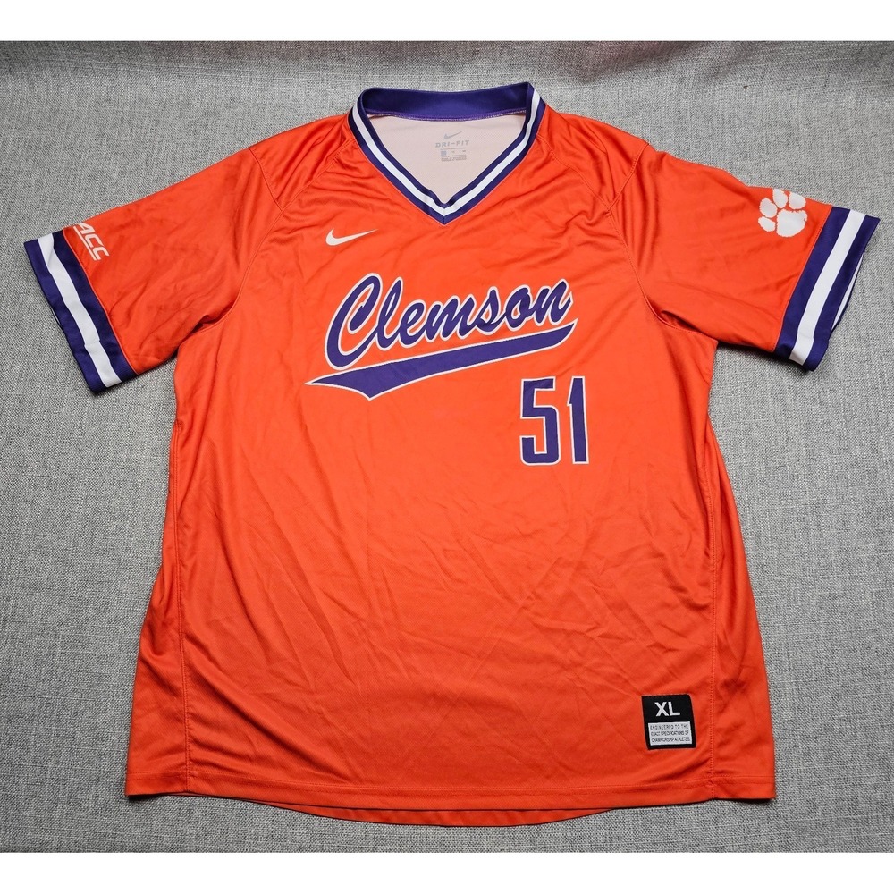 Clemson Tigers Baseball Jersey Mens XL Nike Practice Team Issued Authentic NCAA